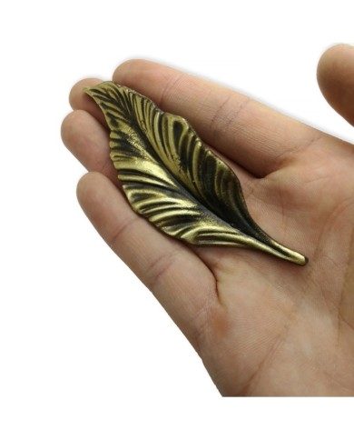 1 Adet - Epoksi Tepsi Kulbu ,Yaprak Model Eskitme Gold