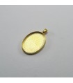 Metal Kolye Ucu - Oval - Gold 1 Adet