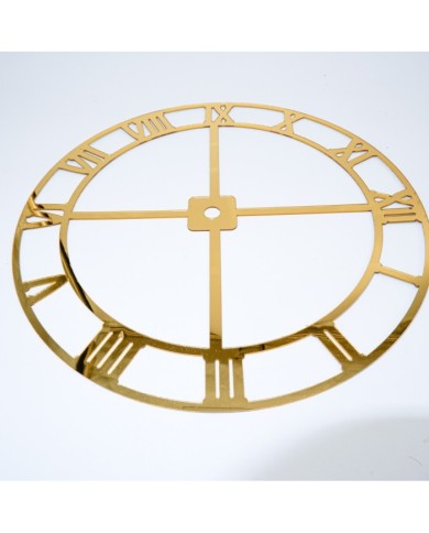 25 Cm Roma Rakam Ahşap üzeri varak kaplama Saat