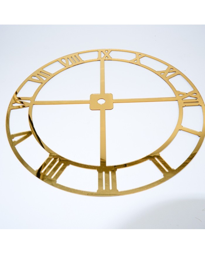 25 Cm Roma Rakam Ahşap üzeri varak kaplama Saat