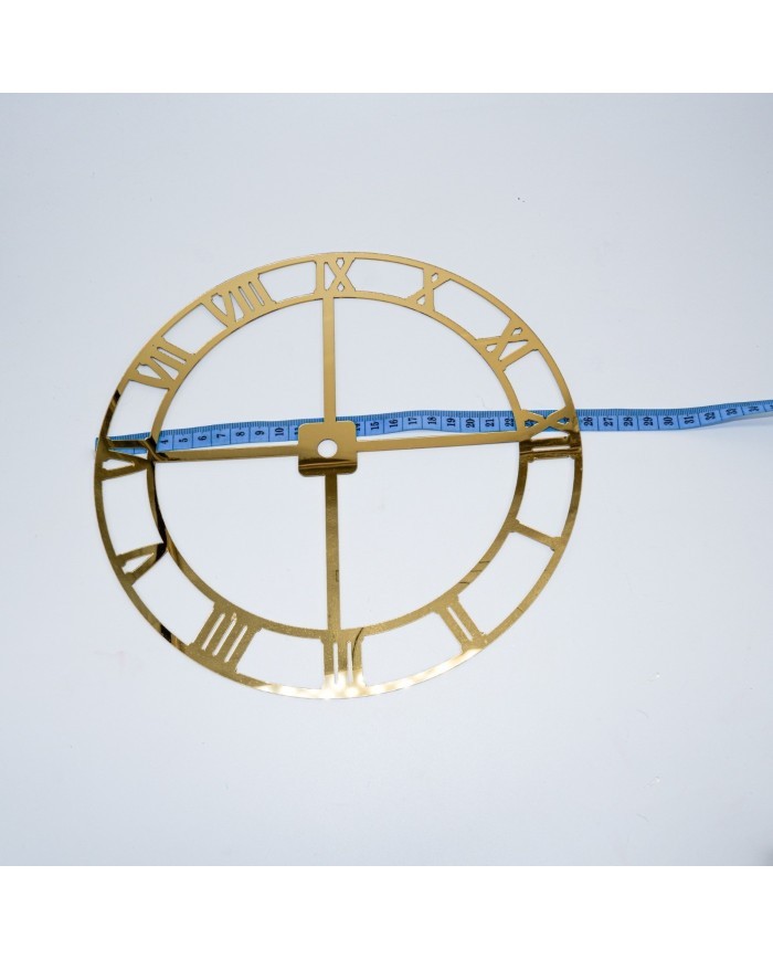 25 Cm Roma Rakam Ahşap üzeri varak kaplama Saat