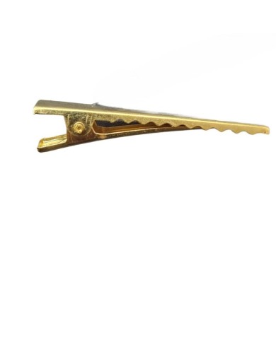 Parlak Altın Renkli Timsah Klips - 4cm - 10 Adet