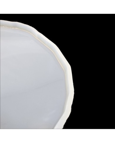 5 ADET Tırtıklı Yuvarlak Tepsi - Reçine Epoksi Kalıp - T4