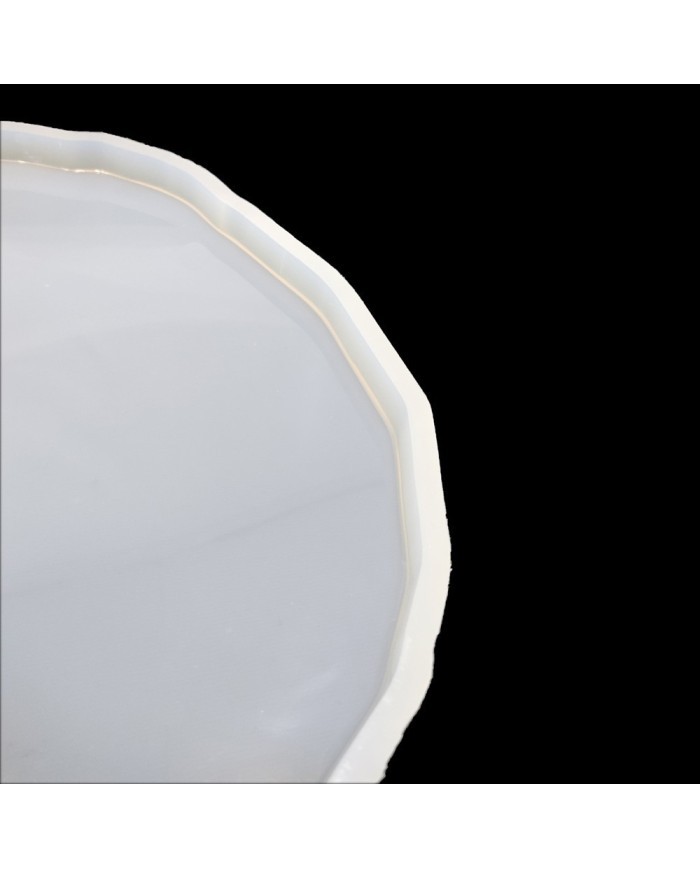 5 ADET Tırtıklı Yuvarlak Tepsi - Reçine Epoksi Kalıp - T4