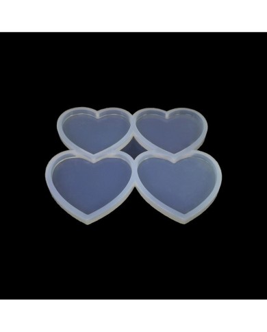 5 Adet - Dörtlü Kalp Reçine Epoksi Kalıbı - ÇM 4
