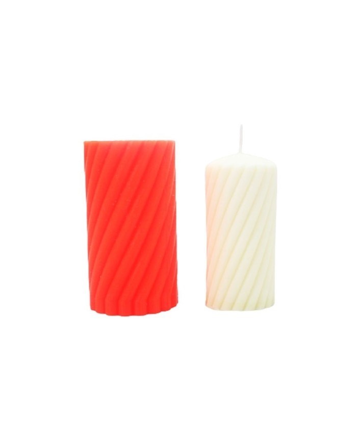 Twister Silindir Silikon Mum Kalıbı M-153