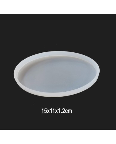 Bardak Altı Oval şekli Reçine Epoksi Kalıp 15 x 11 x 1.2 cm - Kod:183