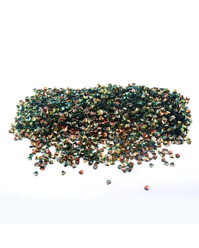 Karışık Üçgen Pul Kırığı - Koyu Yeşil - 10 gr