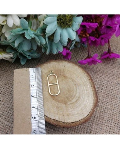 Oval Ortası Bölme Metal Kolye Ucu