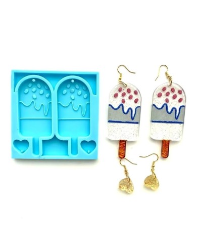 Reçine Epoksi Kalıp - Kolye Küpe Ucu Dondurma -Kod:994