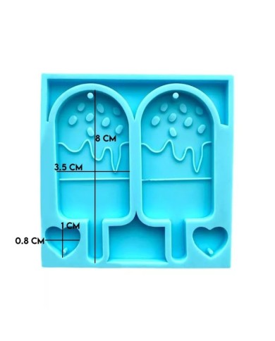 Reçine Epoksi Kalıp - Kolye Küpe Ucu Dondurma -Kod:994