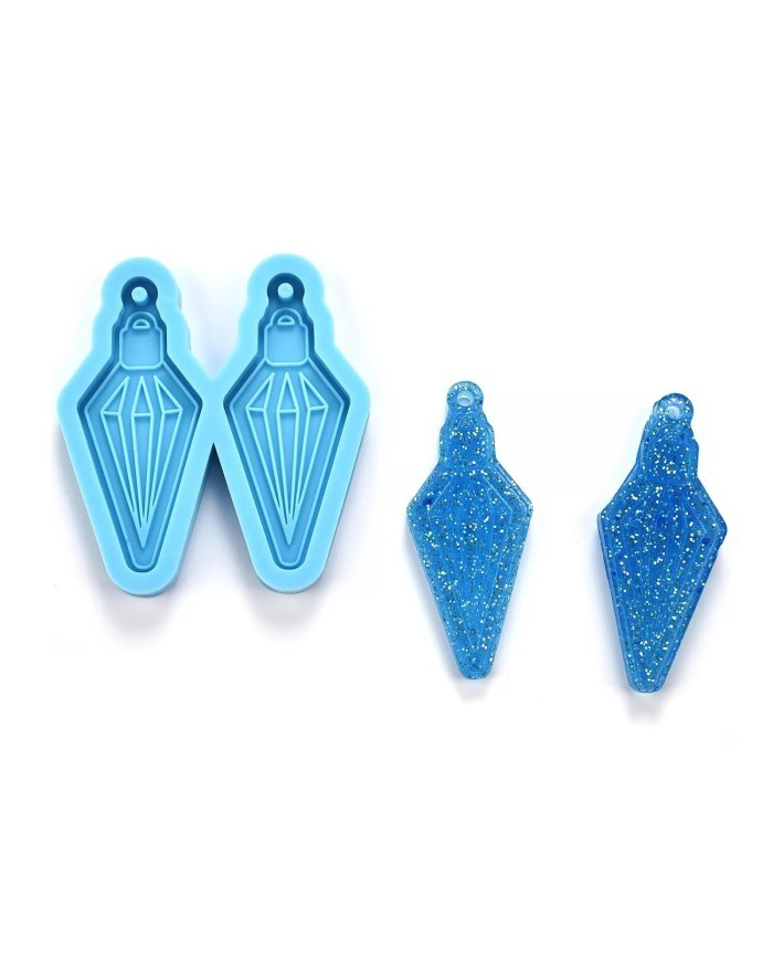 Reçine Epoksi Kalıp - Kolye Küpe Ucu Elmas -Kod:991