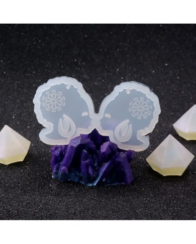 Reçine Epoksi Kalıp - İkili Kolye Küpe Ucu Küpeli Kadın - 986