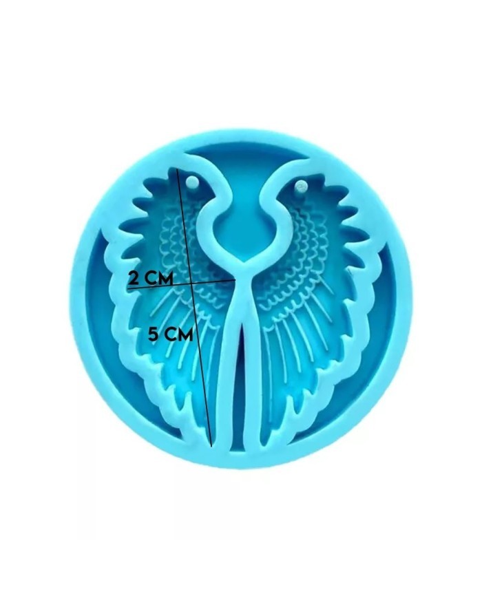 Reçine Epoksi Kalıp - İkili Kolye Küpe Ucu Kanat -Kod:996