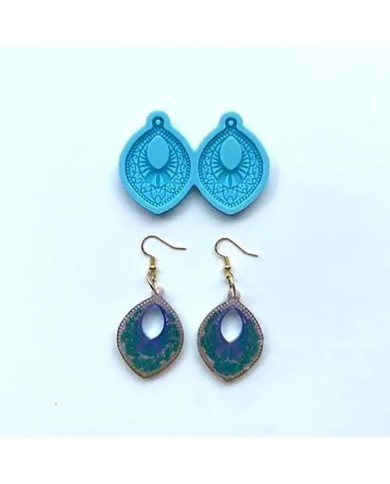 Reçine Epoksi Kalıp - Motifli Kolye Küpe Ucu -Kod:992