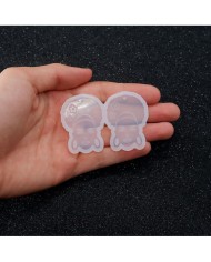 Reçine Epoksi Kalıp - İkili Kolye Küpe Ucu Kadın Motif - 989