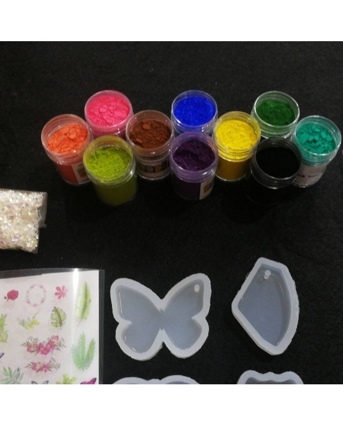 Anahtarlık ve Takı Reçine Epoksi Seti - Boya Seçmeli  - A05