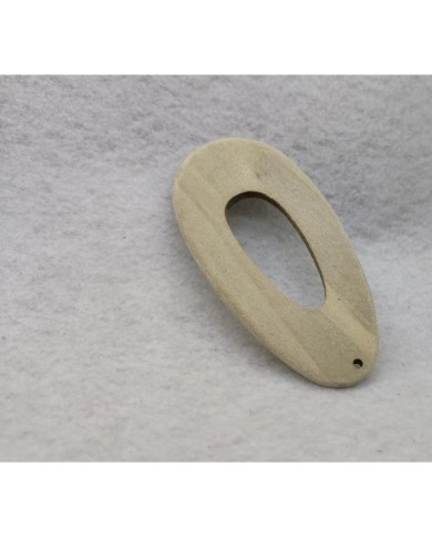 Ahşap Kolye Ucu - Krem Rengi