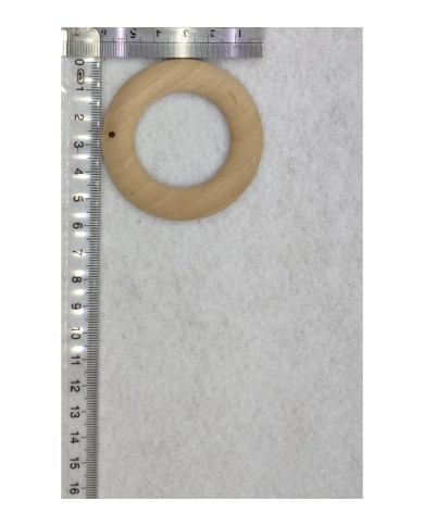 Ahşap Kolye Ucu - Krem Yuvarlak - 3 Adet