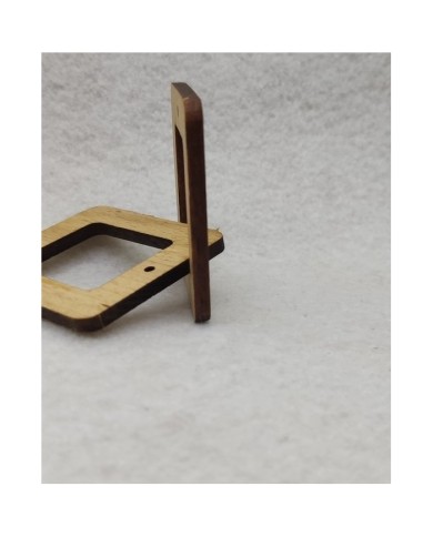 2 Adet - Ahşap Kolye Ucu - Kare