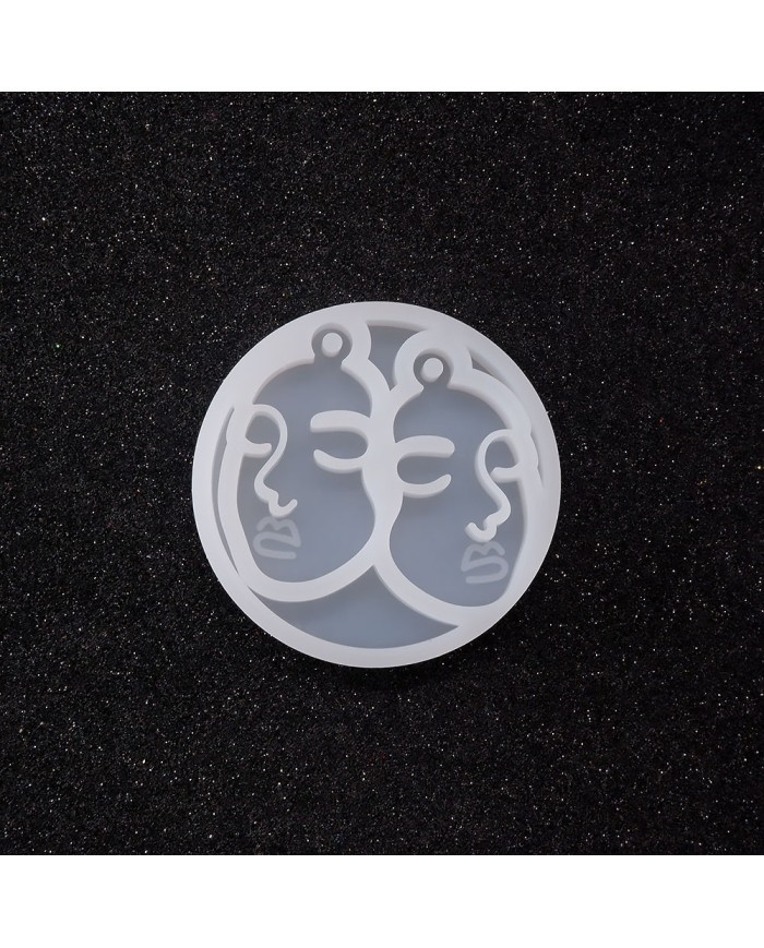 Reçine Epoksi Kalıp - Kolye Küpe Ucu Yüz Motifi -Kod:988