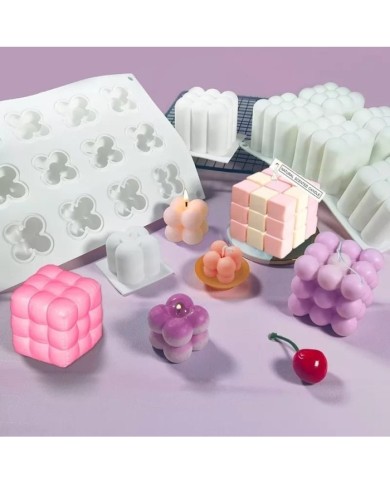 Çoklu Bubble Mum Silikon Kalıbı 15 Li Küçük Boy