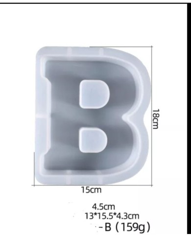 Büyük Reçine Epoksi Silikon Kalıp  Big  Boy Harf  - B