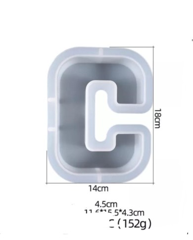 Büyük Reçine Epoksi Silikon Kalıp  Big  Boy Harf  - C