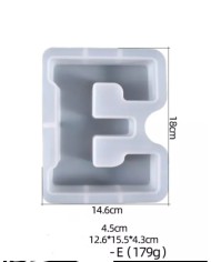 Büyük Reçine Epoksi Silikon Kalıp  Big  Boy Harf  - E
