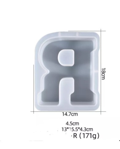 Büyük Reçine Epoksi Silikon Kalıp  Big  Boy Harf  - R
