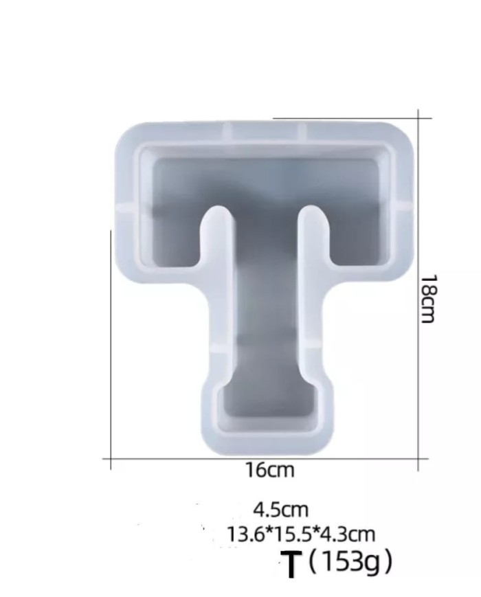 Büyük Reçine Epoksi Silikon Kalıp  Big  Boy Harf  - T