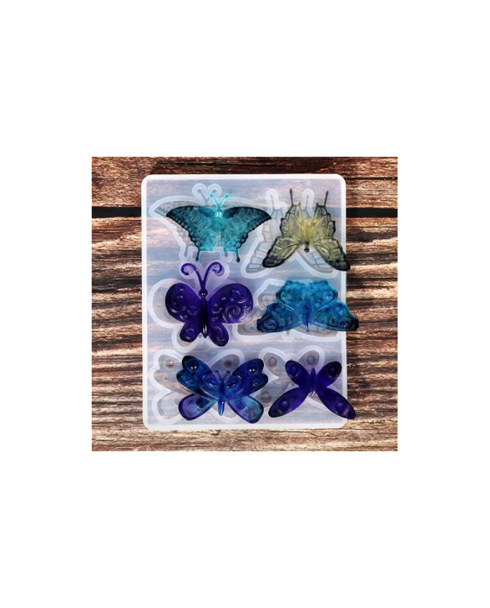 Kelebek desenli dekoratif silikon kalıp - 108x90 mm -Kod:395