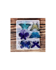 Kelebek desenli dekoratif silikon kalıp - 108x90 mm -Kod:395