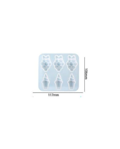 üzüm - dondurma desenli dekoratif silikon kalıp - 117x106 mm-Kod:388