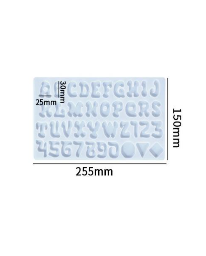 harf  silikon kalıp - 255x150 mm-Kod:382