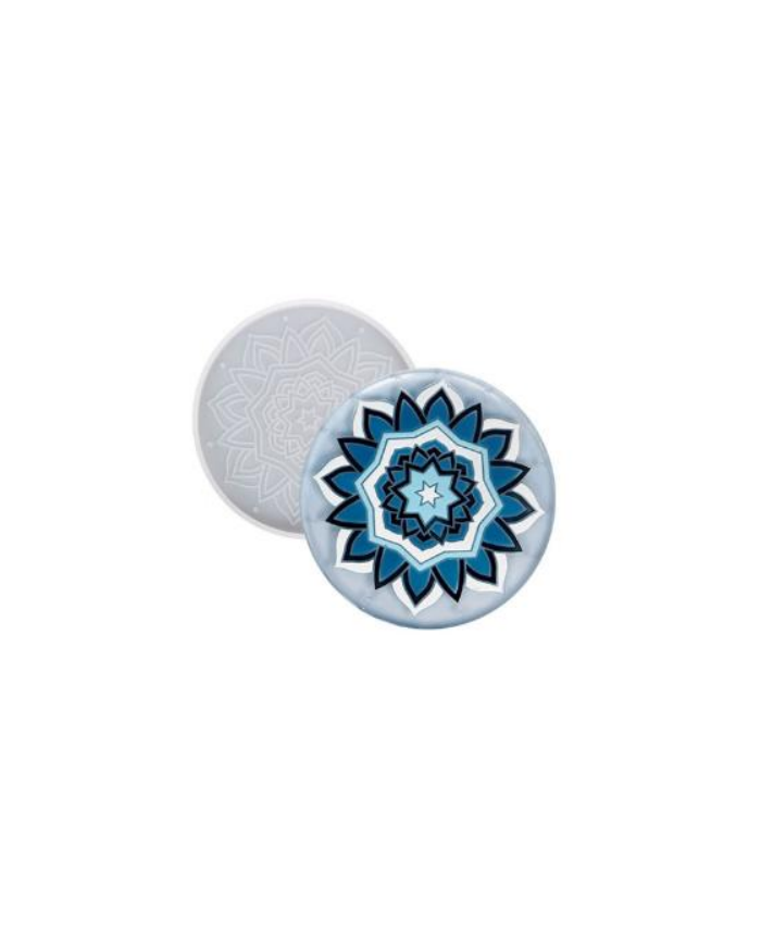çiçek desenli dekoratif silikon kalıp - 120x120 mm-Kod:390