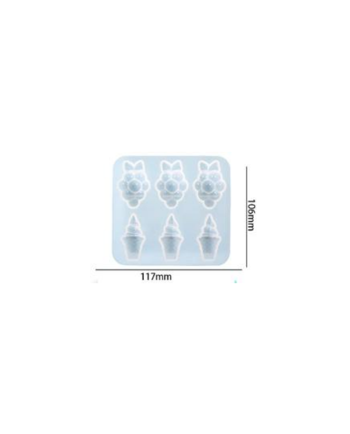 üzüm - dondurma desenli dekoratif silikon kalıp - 117x106 mm-Kod:388