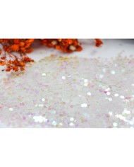 Altıgen epoksi ve kozmetik pulu - Beyaz