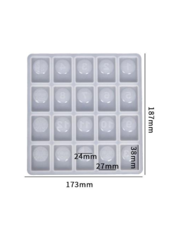 Okey Taşı Desenli Silikon kalıp - 187x173-Kod:383