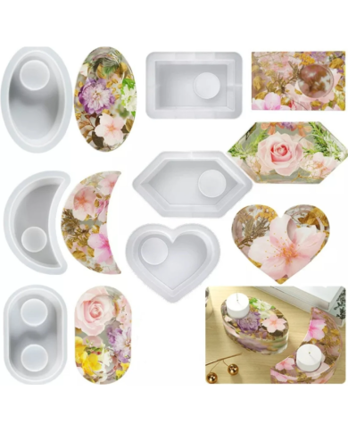 Mum Altlığı Silikon Kalıp Epoksi Döküm Kalıbı-Kod:1042B