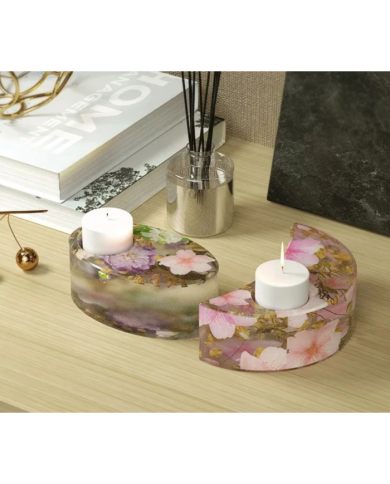 Kalp Mum Altlığı Silikon Kalıp Epoksi Döküm Kalıbı-Kalp-Kod:1041