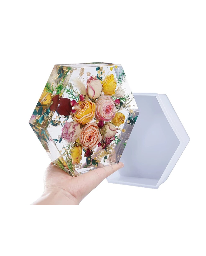 Dekoratif Silikon Kalıp Epoksi Döküm Kalıbı-Altıgen -Kod:1044