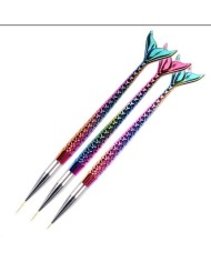 Epoksi Tırnak Boya Fırçası -  balık desen üçlü set