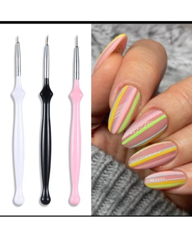 Epoksi Tırnak Boya Fırçası üçgen desenli üçlü set