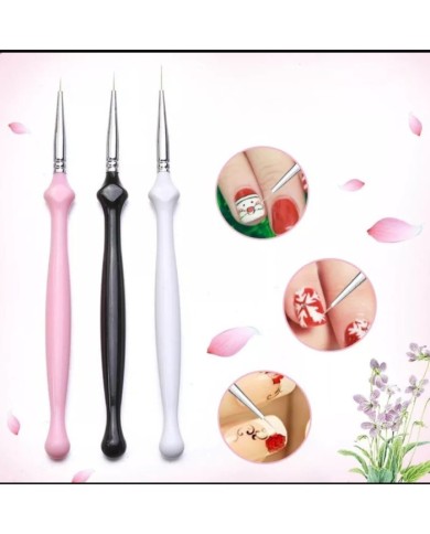 Epoksi Tırnak Boya Fırçası üçgen desenli üçlü set