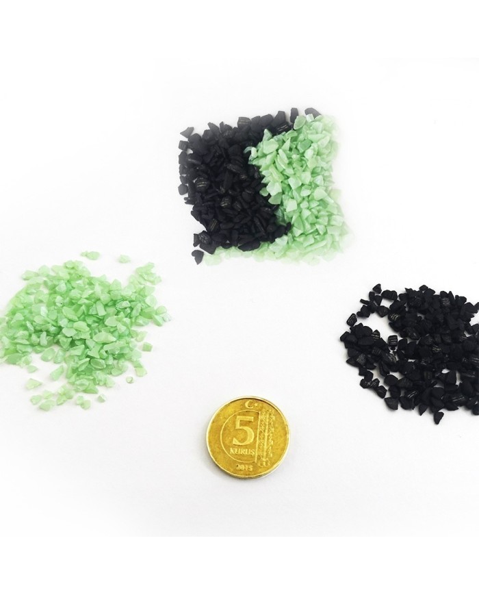 Kırık Taş Deliksiz Yeşil Siyah 25 gr