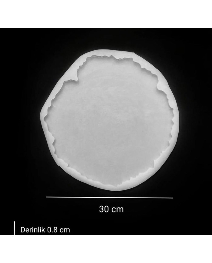 Tırtıklı Yuvarlak Tepsi Kalıbı  - Hobi Silikon Kalıbı- Kod: Sn14-10