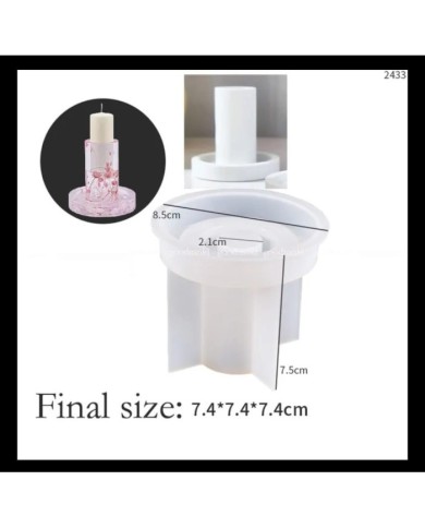 Büyük Altlı Şamdan Mum Altlığı - Hobi Silikon Kalıbı - Kod:306