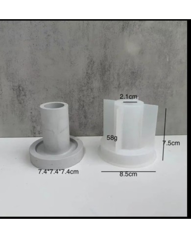 Büyük Altlı Şamdan Mum Altlığı - Hobi Silikon Kalıbı - Kod:306