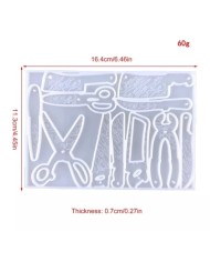 Silikon Makas,Bıçak,Testere Anahtarlık - Hobi Silikon Kalıbı - Kod:466